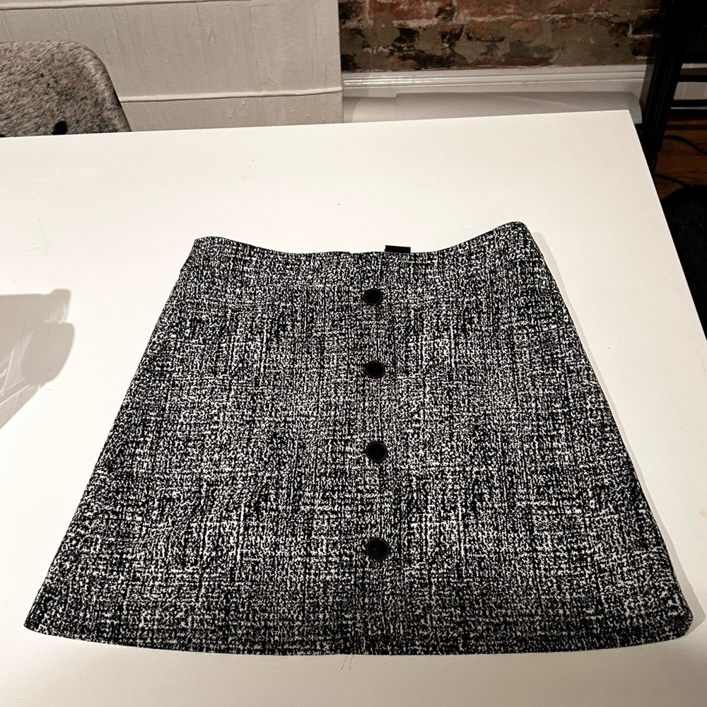 DKNY A-Line Mini Skirt Black and White Workwear